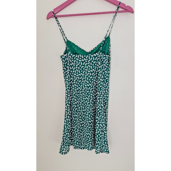 Princess Polly Green White Floral Spaghetti Strap Dress Size 2 - Picture 5 of 7